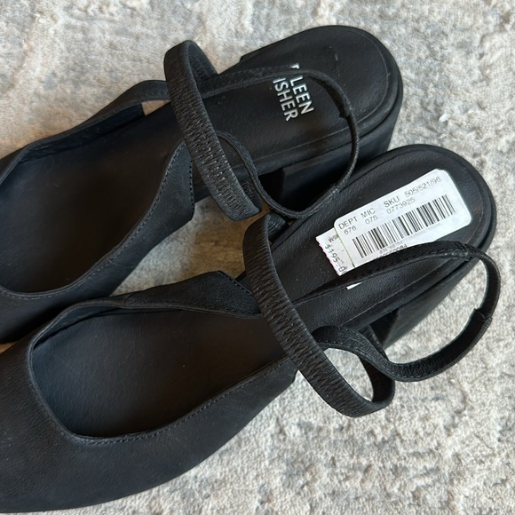 Eileen Fisher Zeny Nubuck Slingback Pumps Black Size‎ 8.5 - Picture 7 of 8